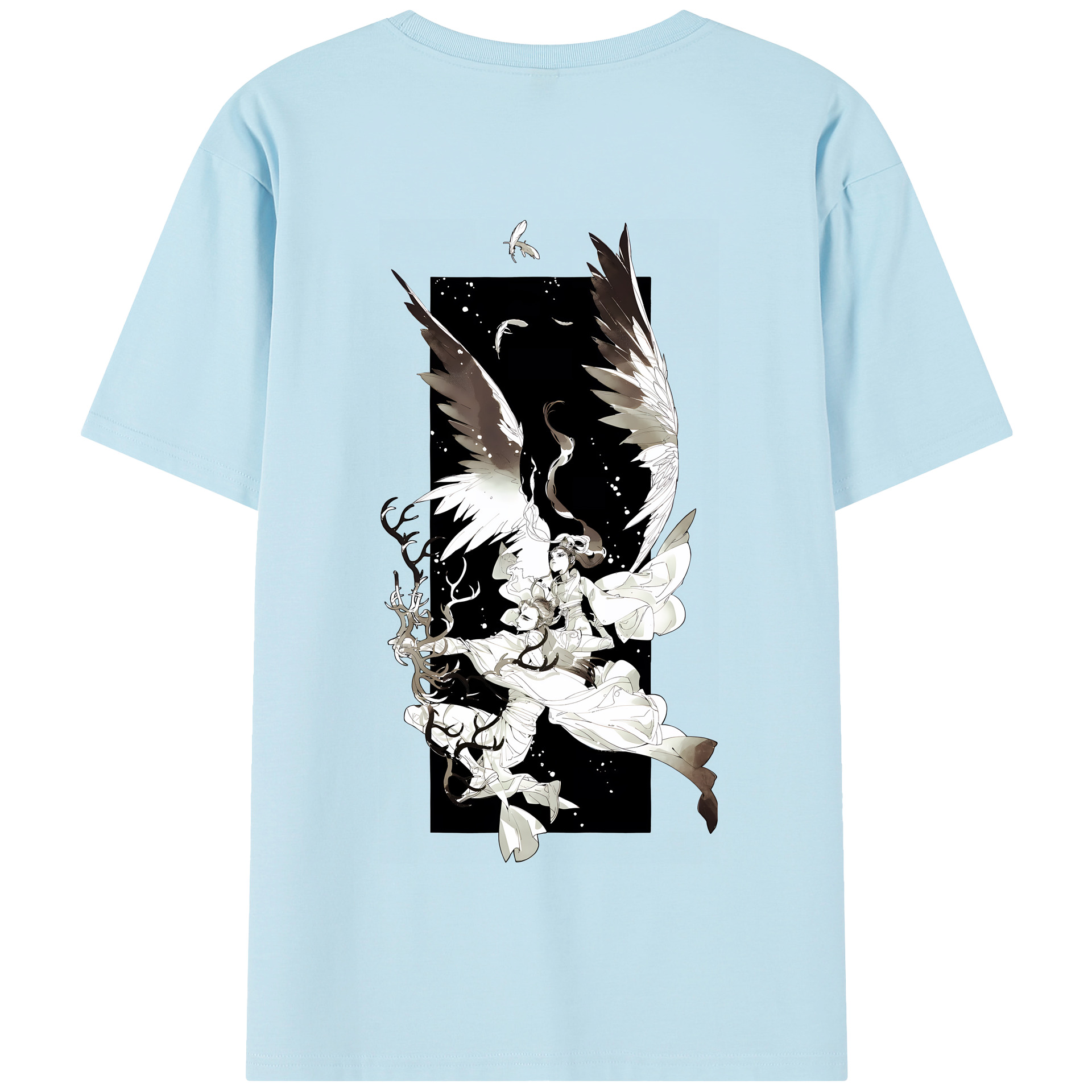 （画像用） Ne Zha 2 ナタ 魔童の大暴れ 綿100％半袖Tシャツ（背面プリント）